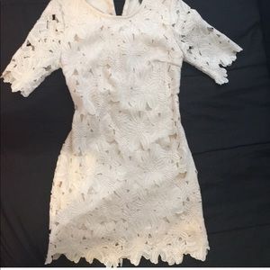 Light cream color lace shift dress